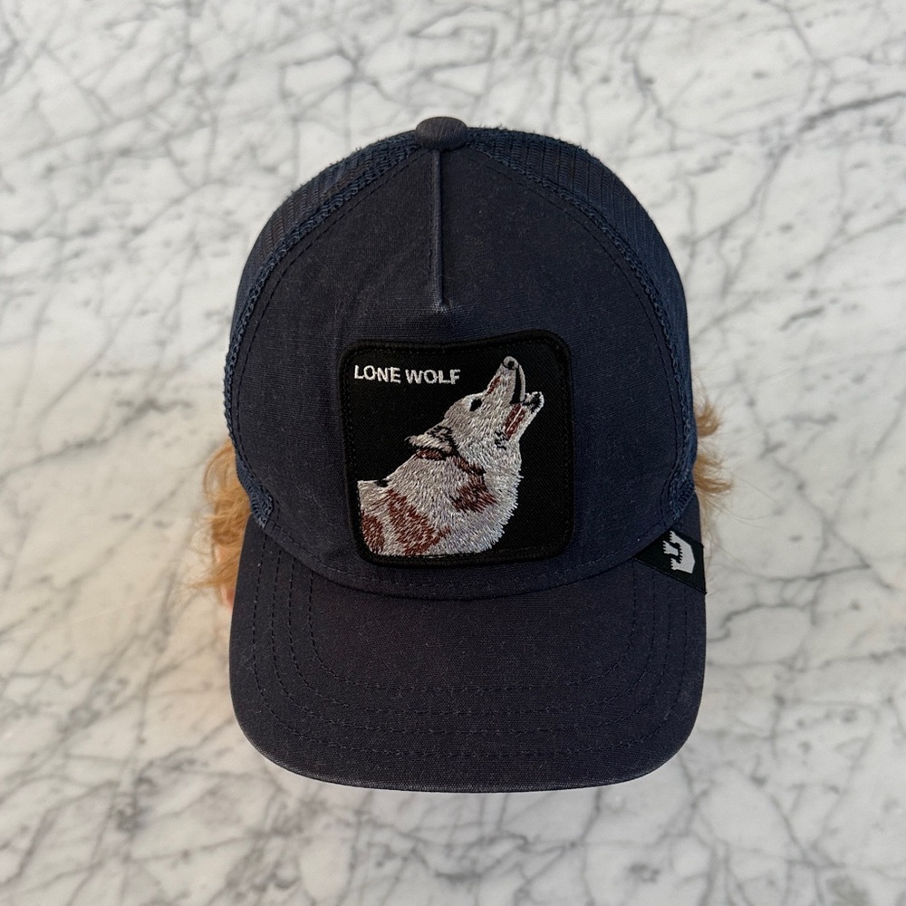Lone Wolf Youth Little Howler Goorin Bros Youth Navy Trucker Hat OS